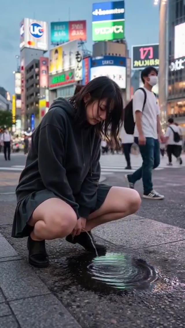 涩谷十字路口美女街头小便：街头小便合集海报