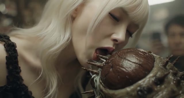 美女偶像与毛毛虫海报